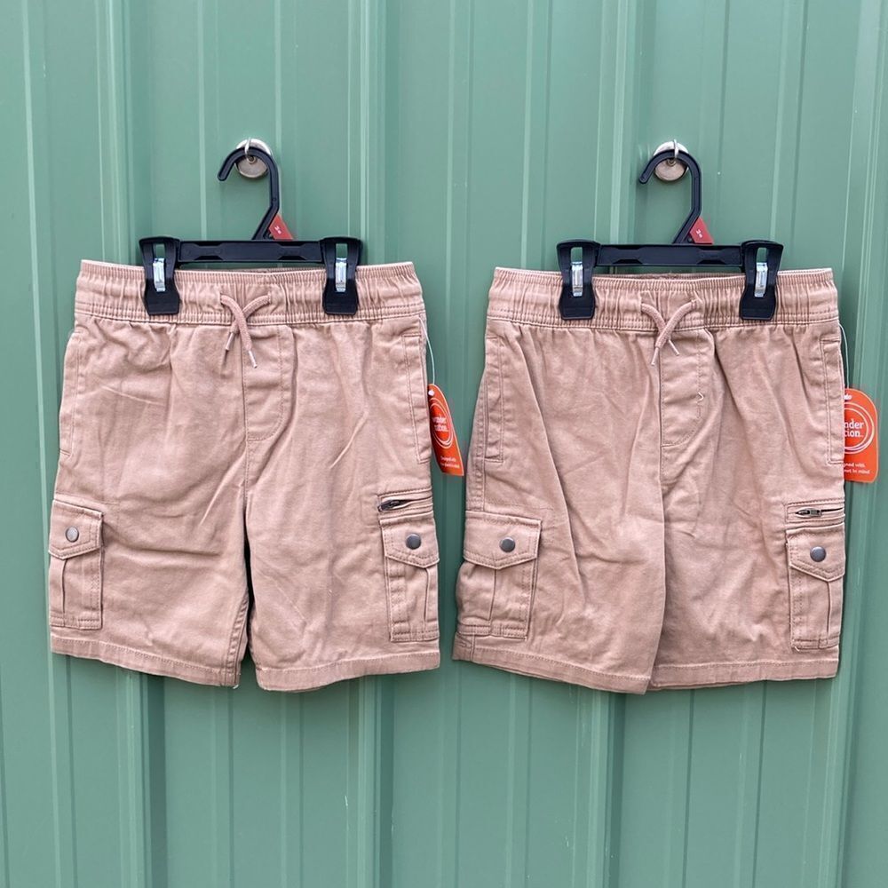 Boys Stretch Comfy Cargo Shorts, 2-Pack Size 8